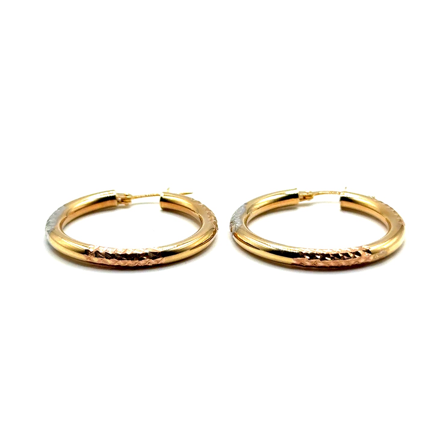 Argollas en Oro 10K Tres Tonos