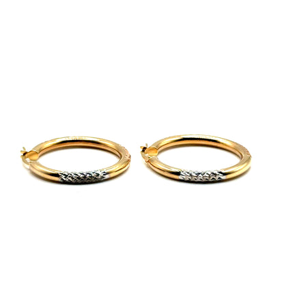 Argollas en Oro 10K Tres Tonos