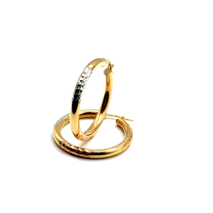 Argollas en Oro 10K Tres Tonos