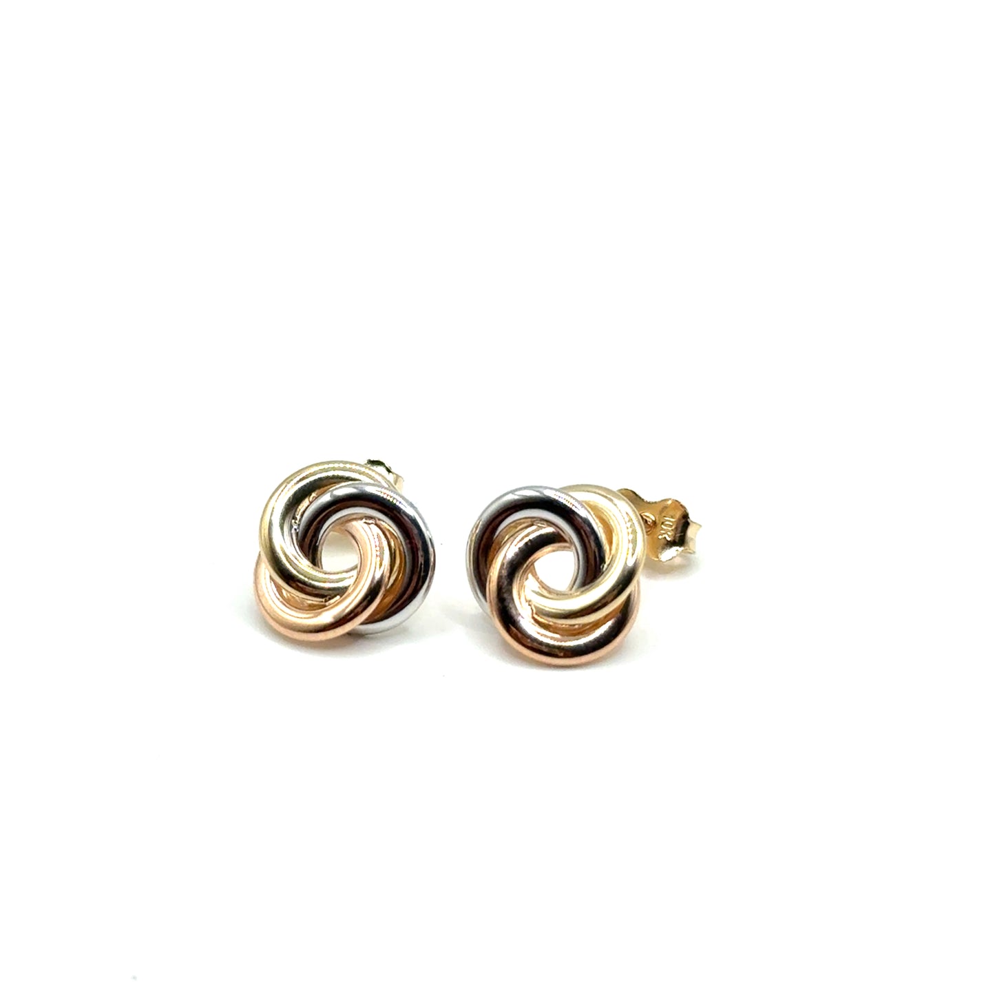 Aretes (circulos) en Oro 10K Tres Tonos