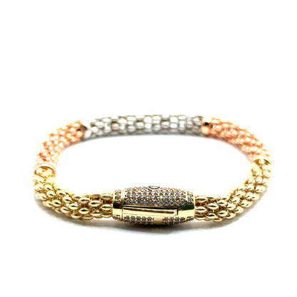Pulsera en Oro 10K de Tres Tonos