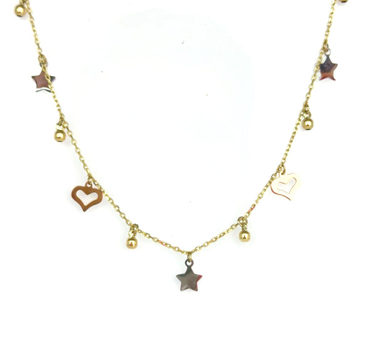 Collar (estrella/corazona) en Oro 10K