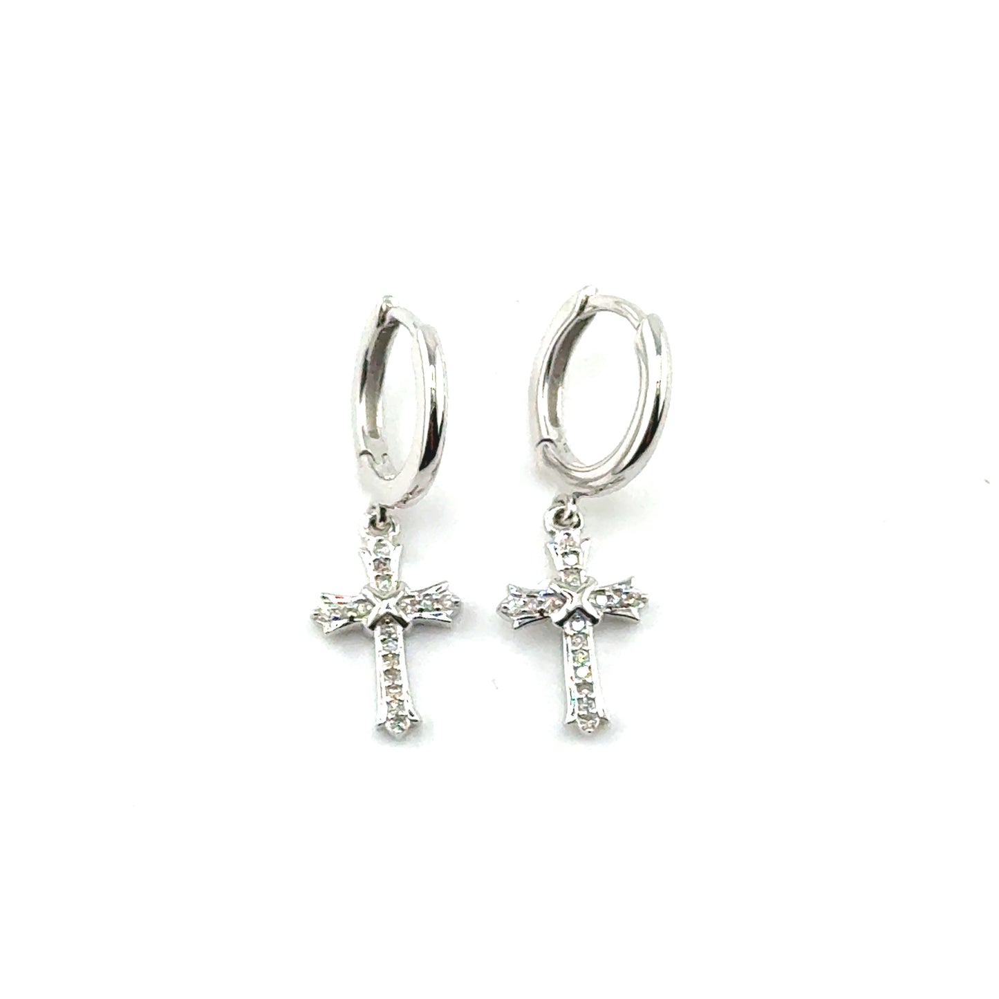 Argollas (cruz) de Diamantes en Plata