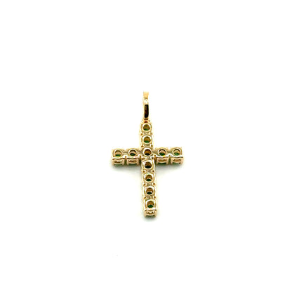 Dije Cruz de Esmeralda en Oro 14K