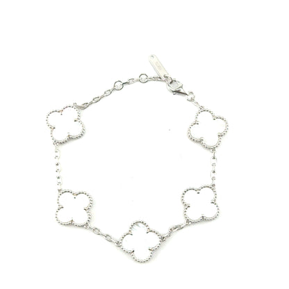 Pulsera Trébol (madre de perla) en Plata