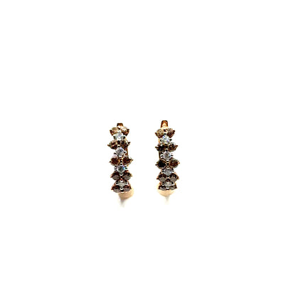 Aretes de Diamantes Chocolates en Oro 14K