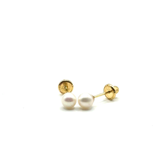 Aretes de Bebe (perlas) en Oro 10k
