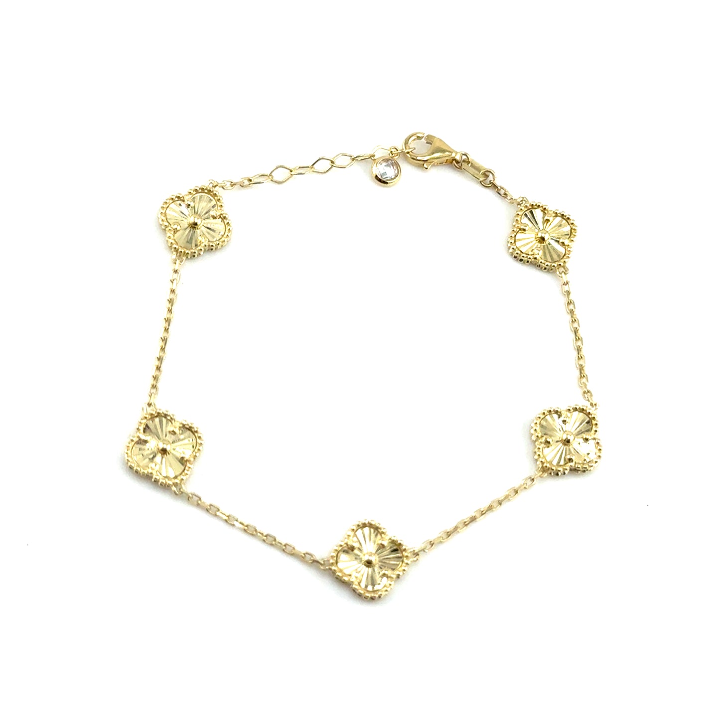 Pulsera Trebol 10mm (dorado) en Oro 10K