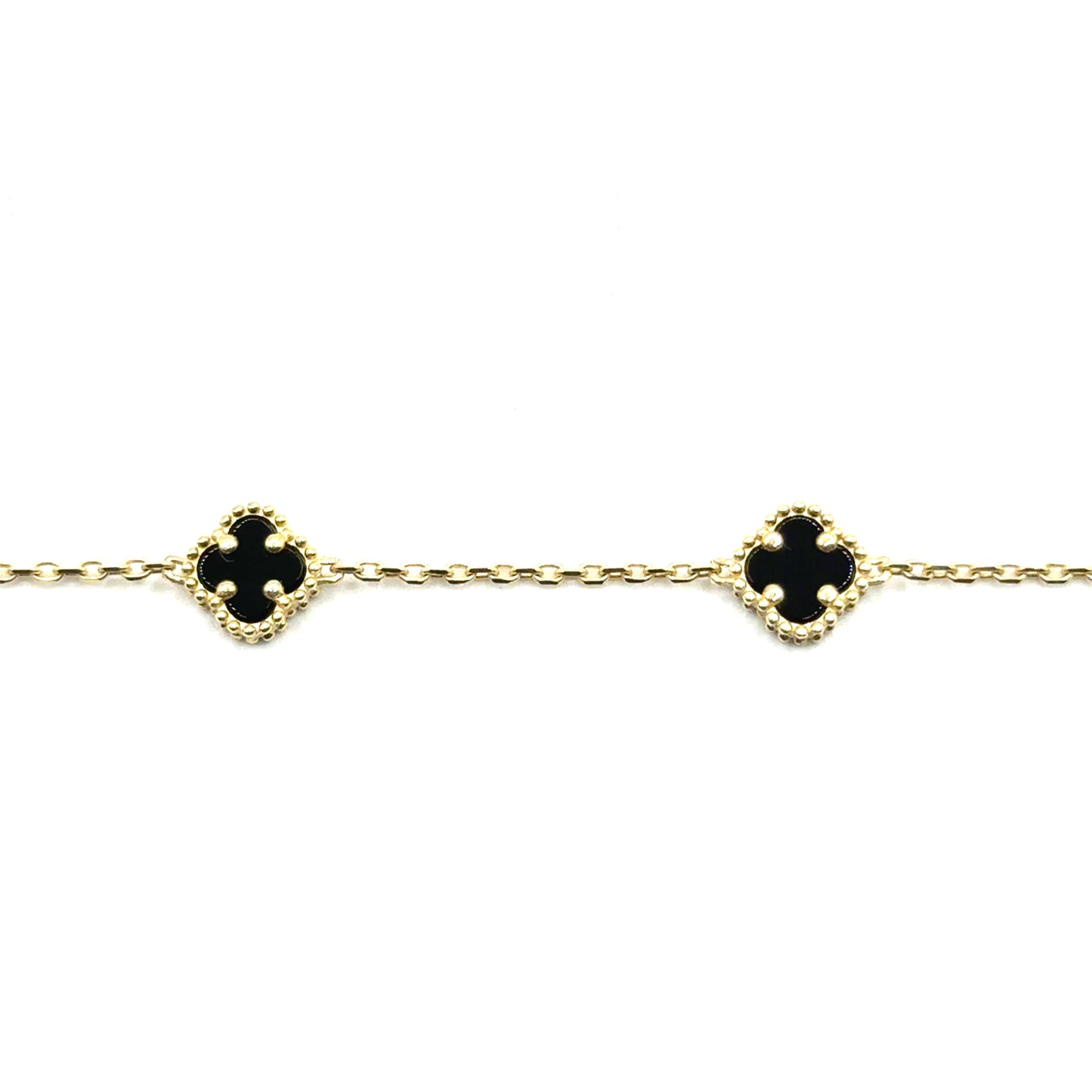Pulsera Trebol (negro) en Oro 10K
