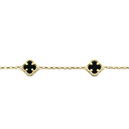 Pulsera Trebol (negro) en Oro 10K