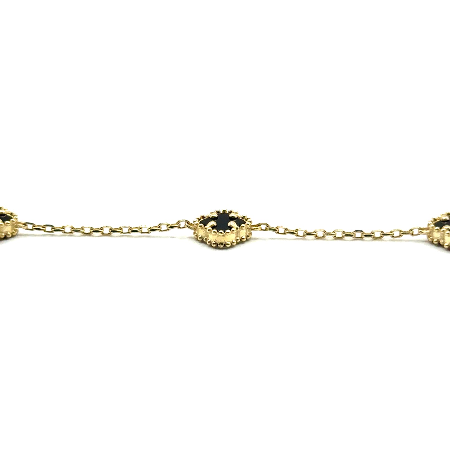 Pulsera Trebol (negro) en Oro 10K