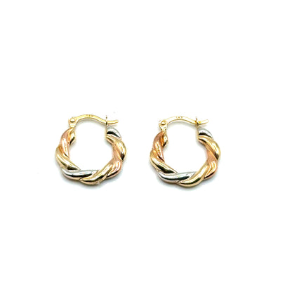 Argollas en Oro 14K (tres tonos)
