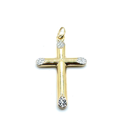 Dije (Cruz) en Oro 14K (dos tonos)