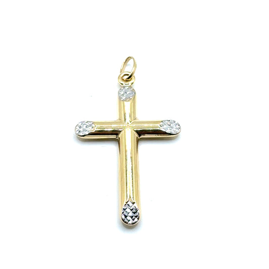 Dije (Cruz) en Oro 14K (dos tonos)
