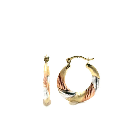 Argollas (matte) en Oro 10K (tres tonos)