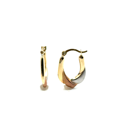 Argollas (matte) en Oro 10K (tres tonos)