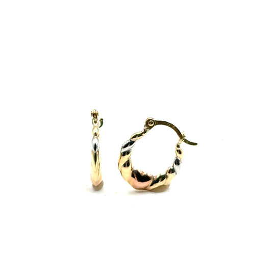 Argollas en Oro 10K (tres tonos)
