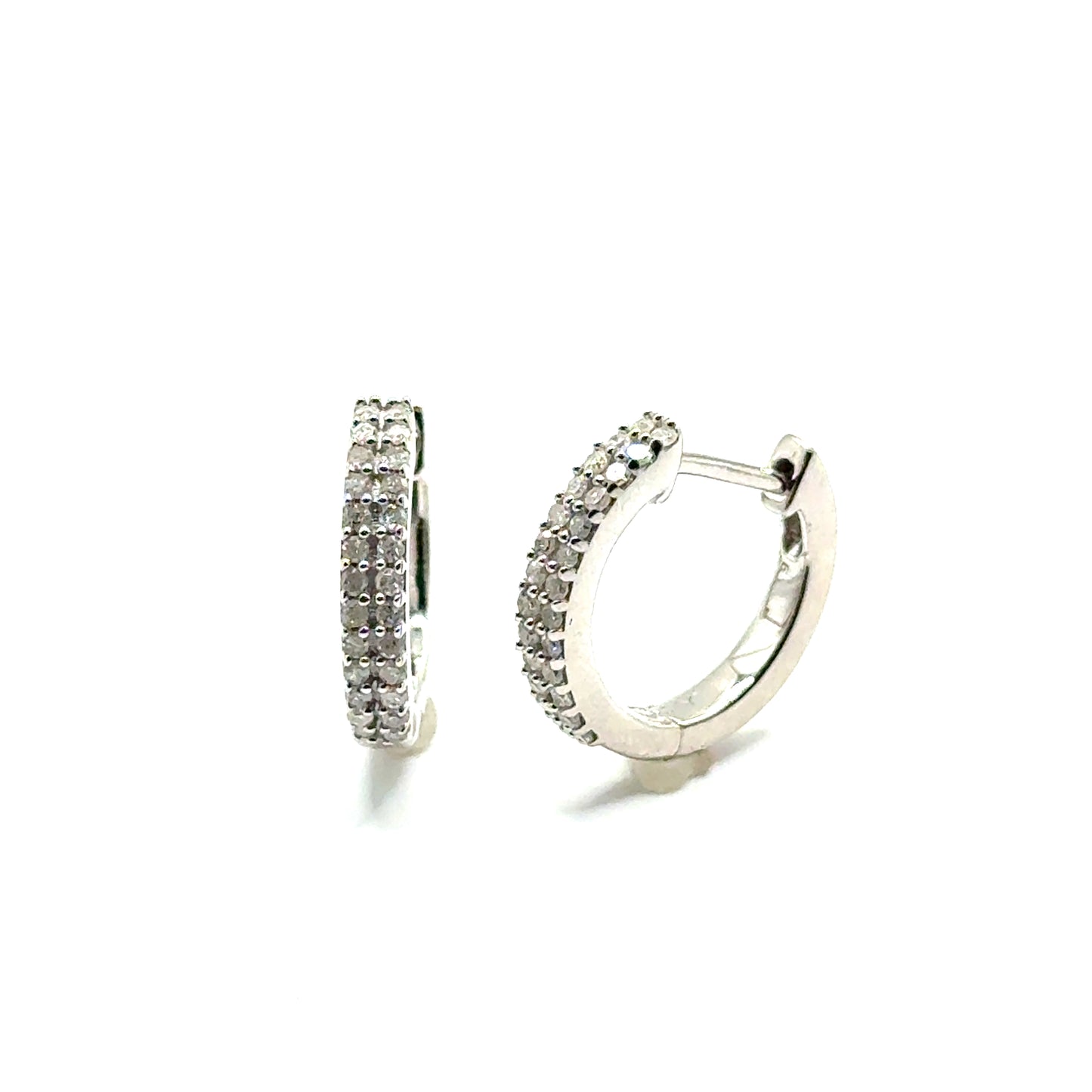 Huggies de Diamantes Laboratorios en Plata 925