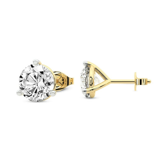 Aretes de Diamantes Laboratorio en Oro 14K