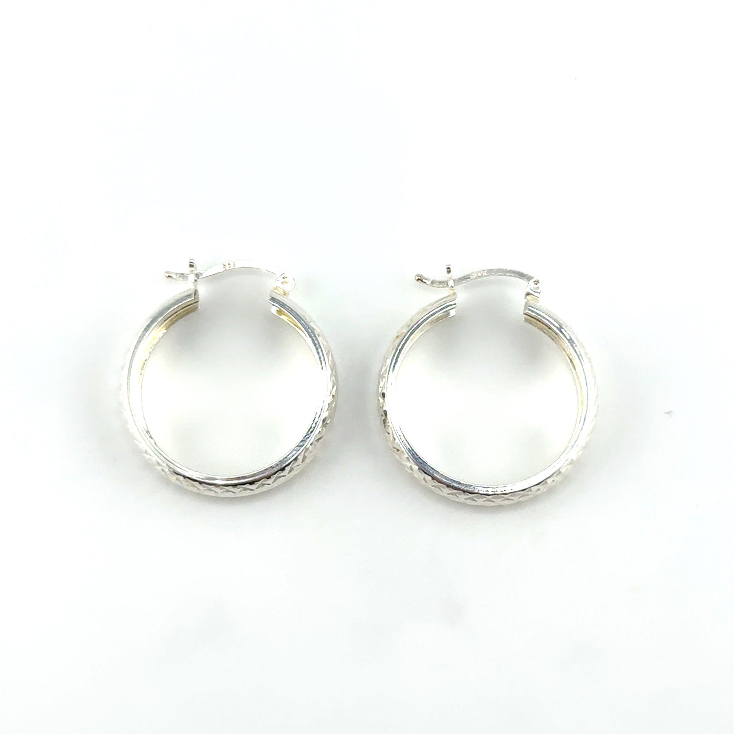 Argollas (chunky/corte diamante) en Plata