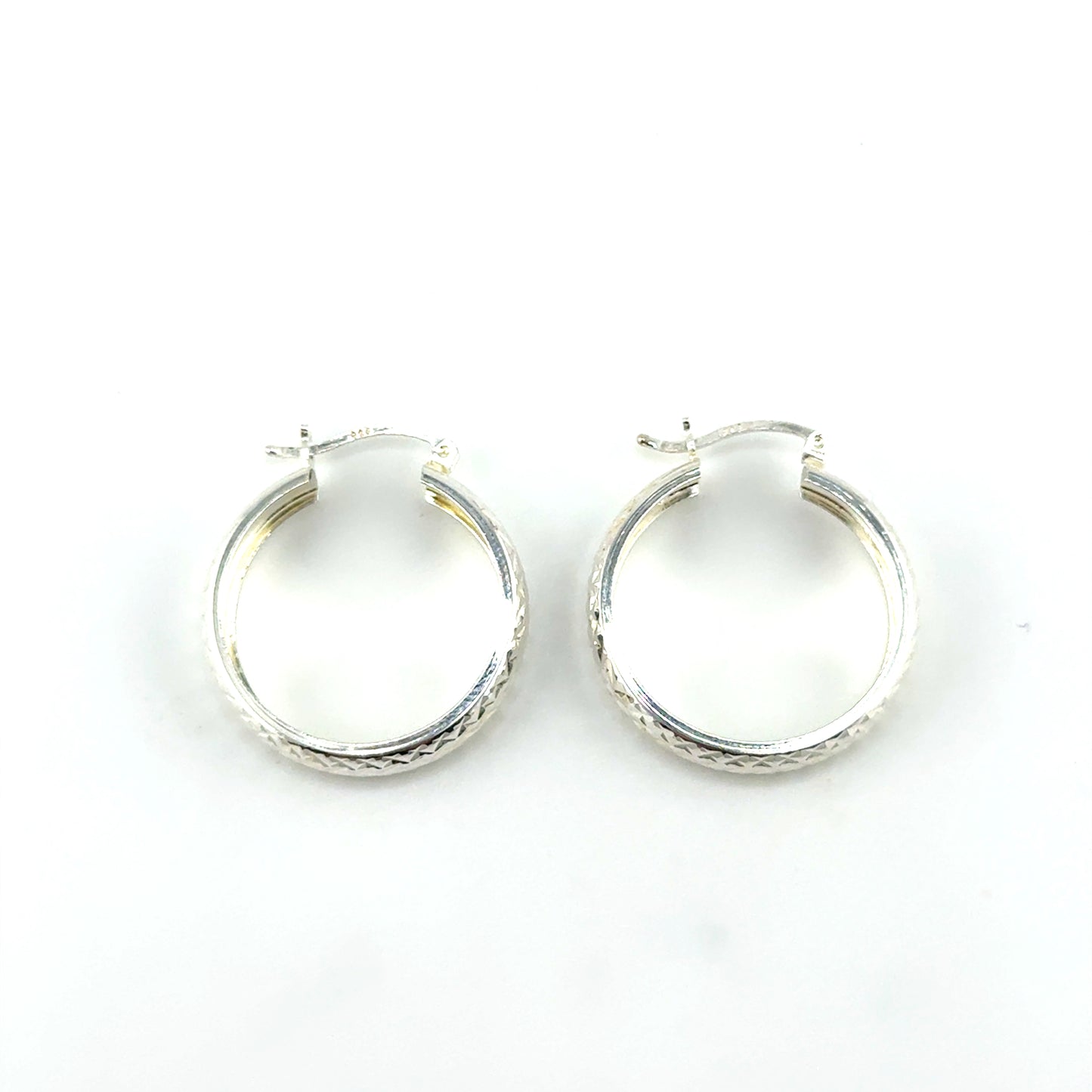 Argollas (chunky/corte diamante) en Plata