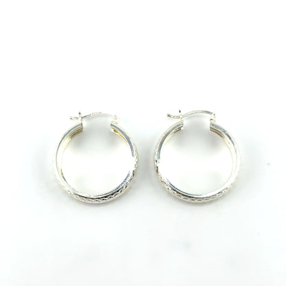 Argollas (chunky/corte diamante) en Plata