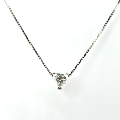Collar (corazon) con Moissanita en Plata