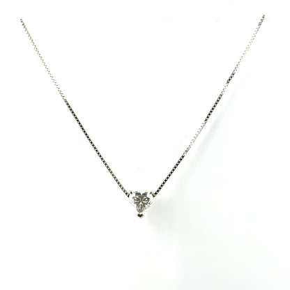 Collar (corazon) con Moissanita en Plata
