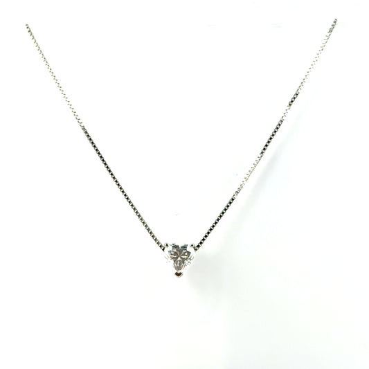 Collar (corazon) con Moissanita en Plata