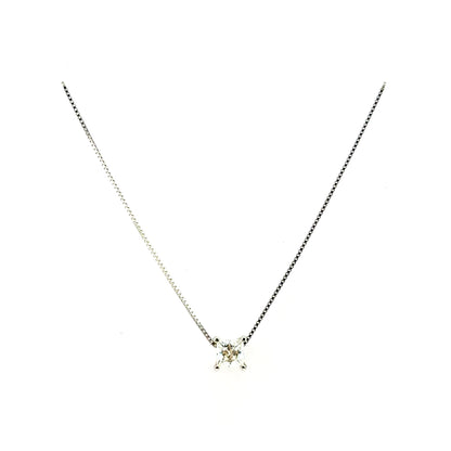 Collar (solitario corte princesa) de Moissanita en Plata