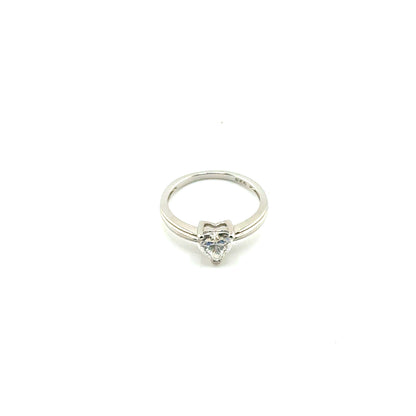 Anillo Moissanita (corazon) en Plata