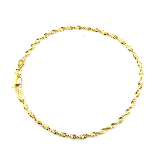 Pulsera Singapur en Plata (bañado)