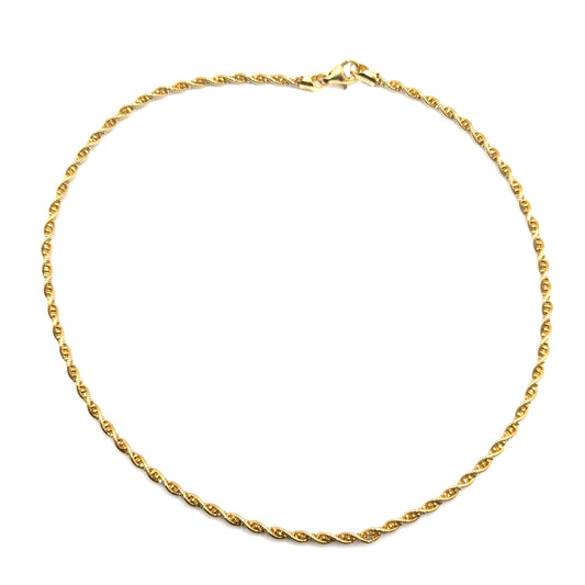 Collar Omega Cordon en Plata con Baño de Oro