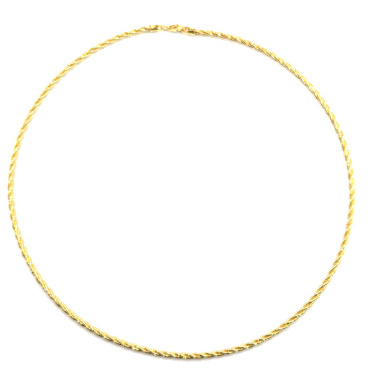 Collar Omega Cordon en Plata con Baño de Oro