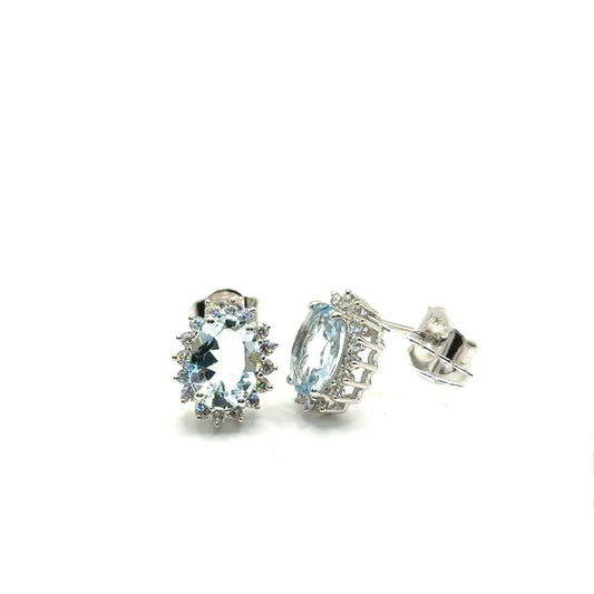 Aretes de Aguamarina en Plata 925 (1.7cts)