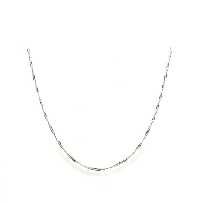 Cadena (Singapur) en Oro Blanco 14K