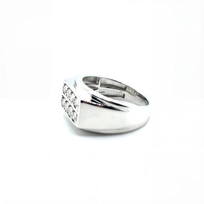 Anillo de Hombre con Diamante Laboratorio en Plata