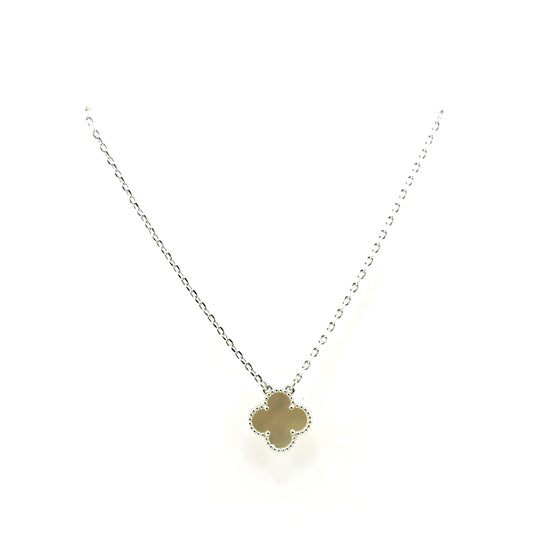 Collar Trebol (madre de perla) en Plata