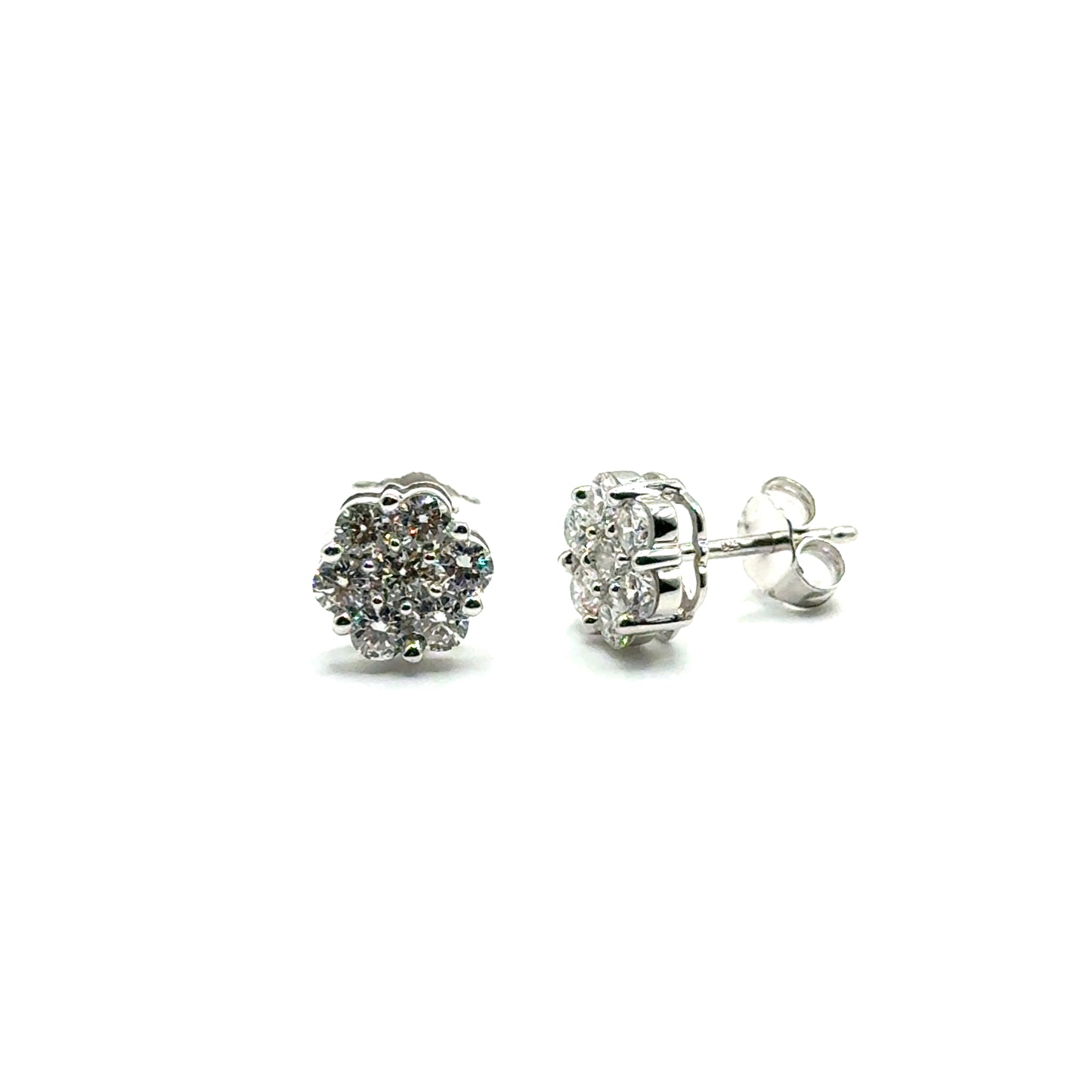 Aretes en Plata con Diamantes Laboratorios