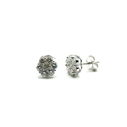 Aretes en Plata con Diamantes Laboratorios