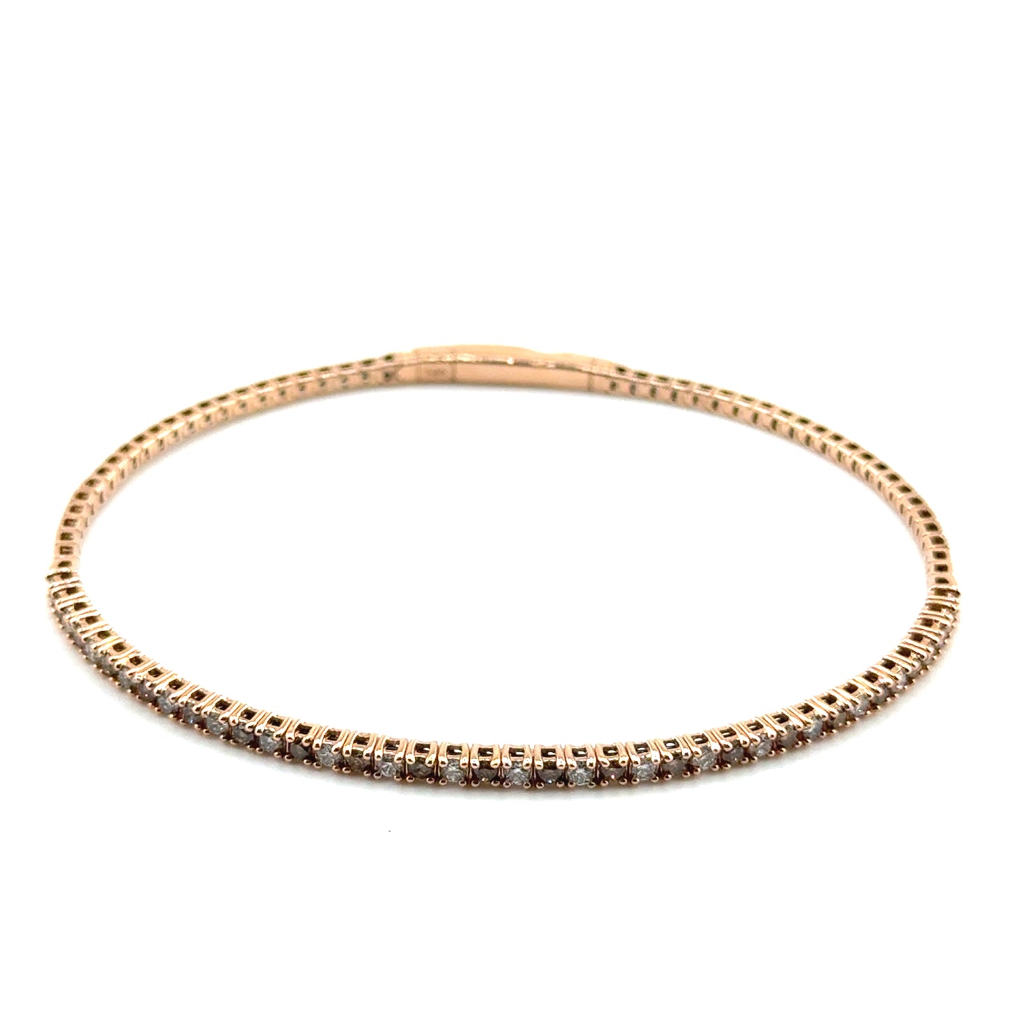 Caña Flexible con Diamantes Laboratorio (chocolate) en Oro 14K