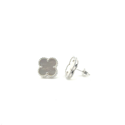 Aretes Trébol (Madre de Perla) en Plata