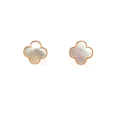 Aretes Trébol (Madre de Perla) en Plata