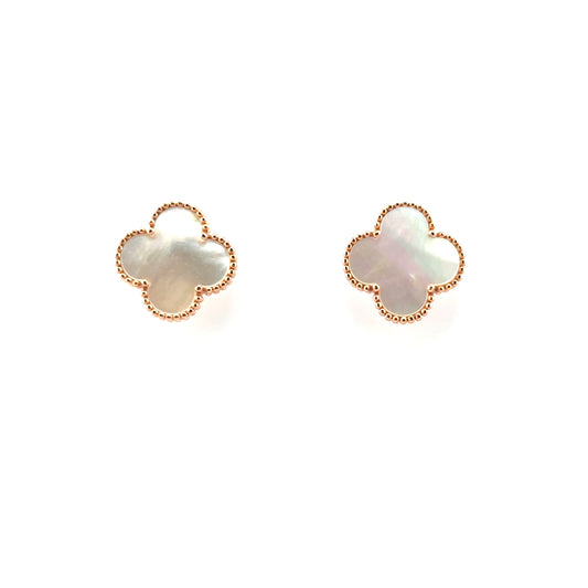 Aretes Trébol (Madre de Perla) en Plata