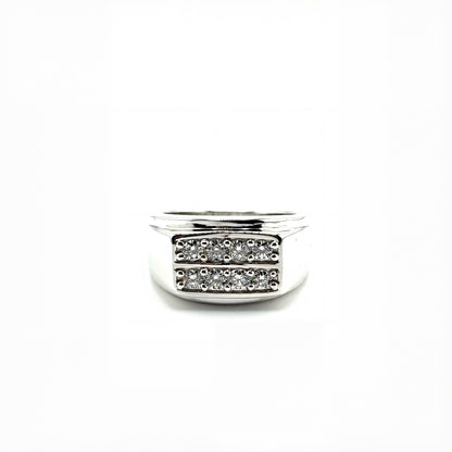 Anillo de Hombre con Diamante Laboratorio en Plata