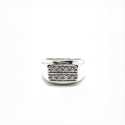 Anillo de Hombre con Diamante Laboratorio en Plata
