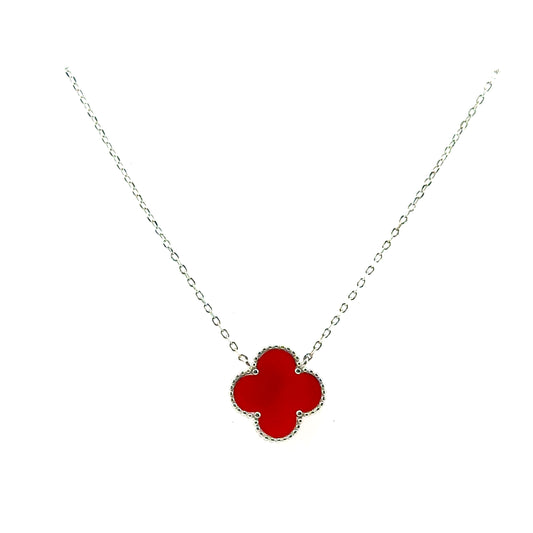 Collar Trebol (ágata) en Plata