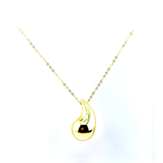Collar (gota) en Plata (baño amarillo)