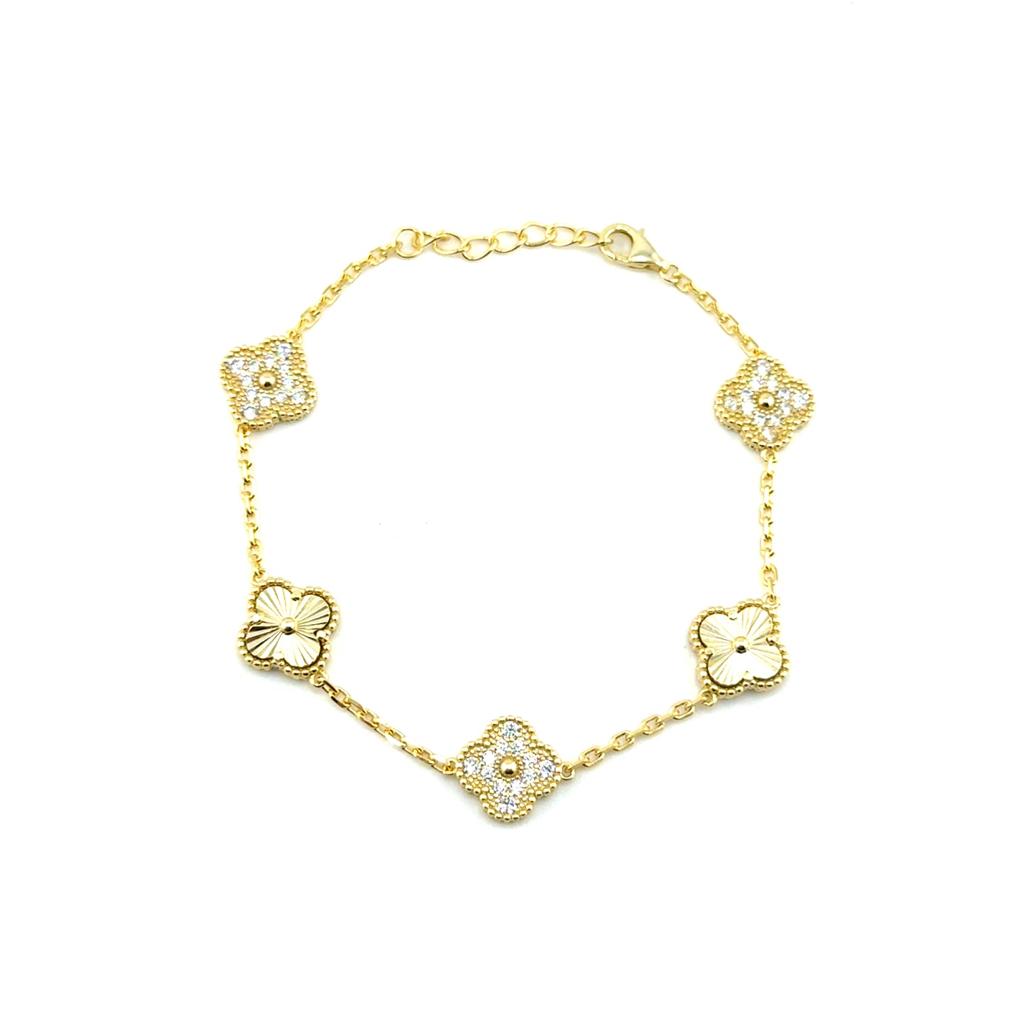 Pulsera (trebol con circones) en Plata