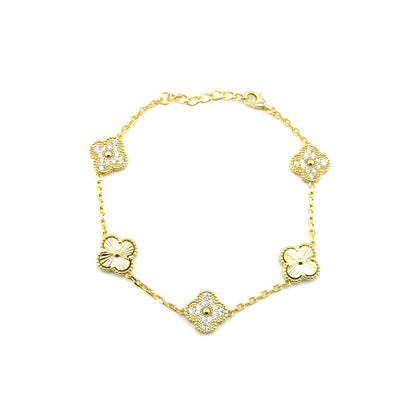 Pulsera (trebol con circones) en Plata